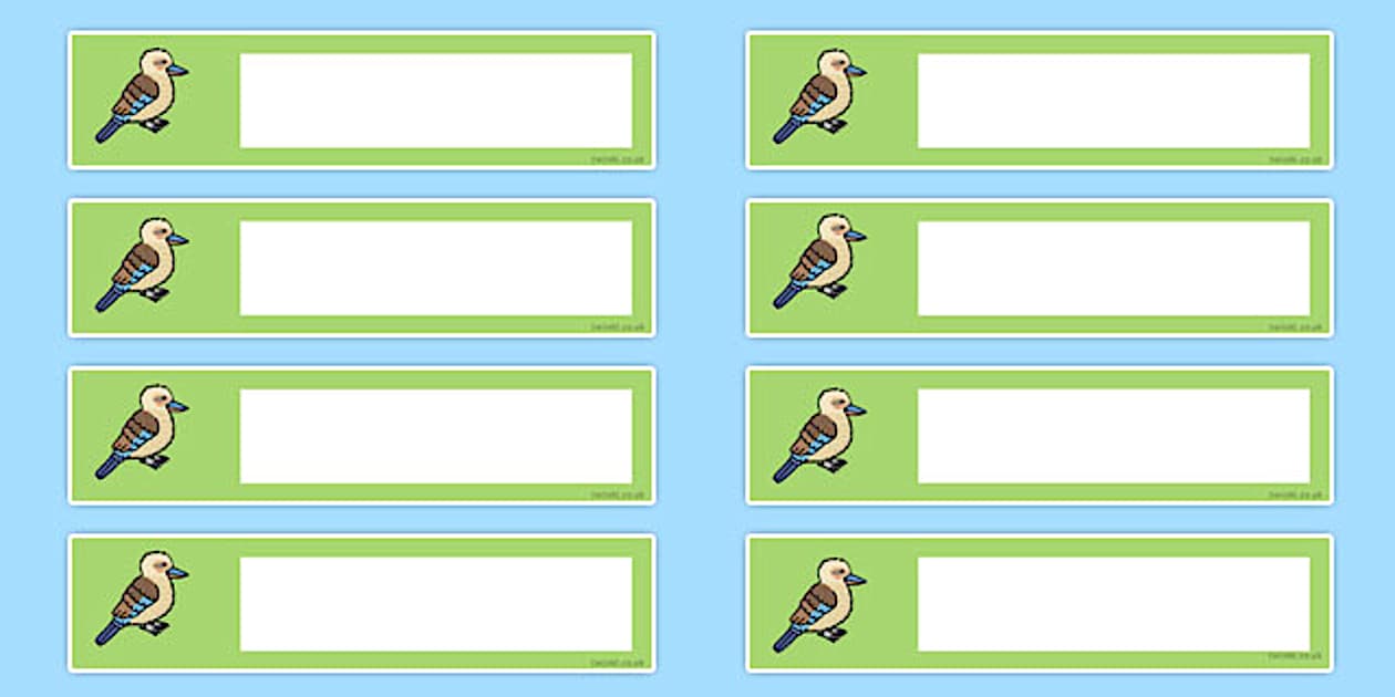 Editable Kookaburra Tray Labels (professor feito) - Twinkl