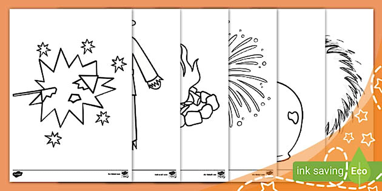 Simple Bonfire Night Colouring Sheets for Toddlers - Twinkl