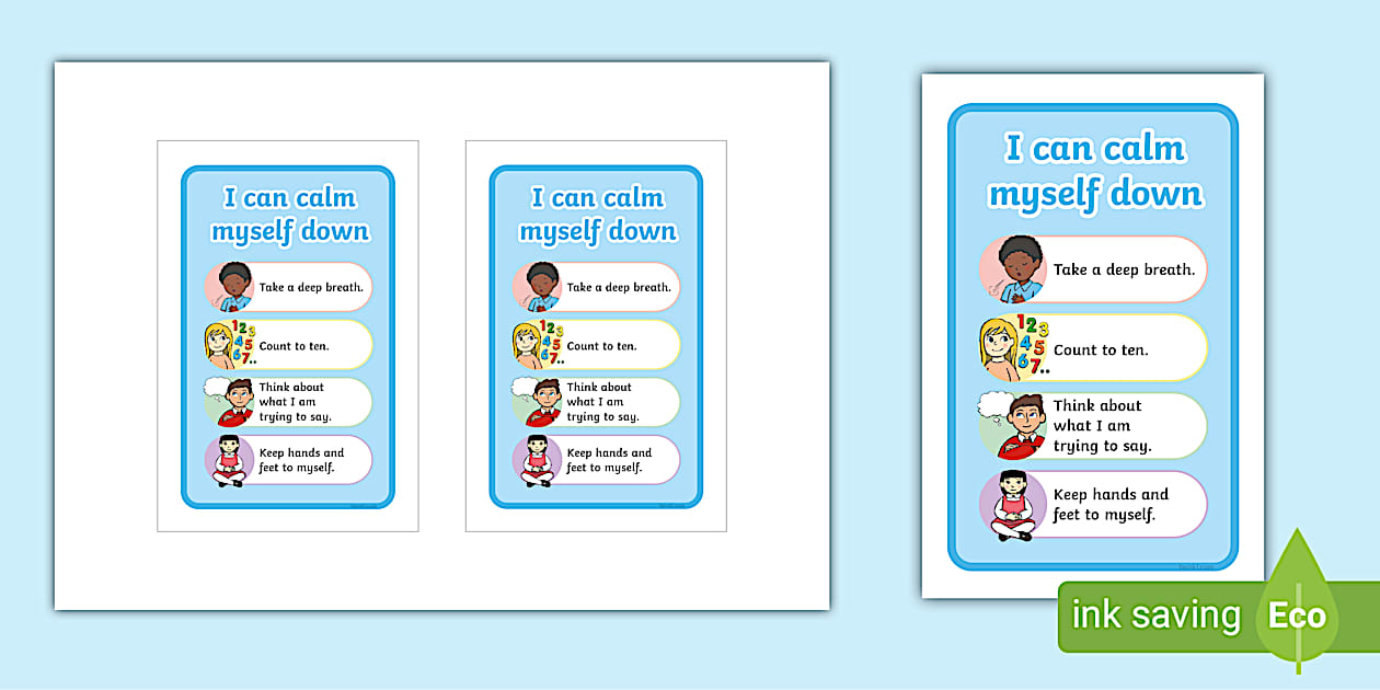 I Can Calm Myself Down Tolsby/Fiestad Prompt Frame - Twinkl