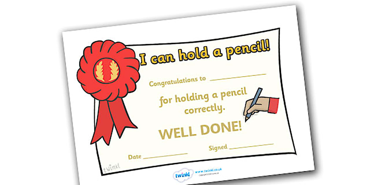 👉 I Can Hold a Pencil Certificates (teacher made)
