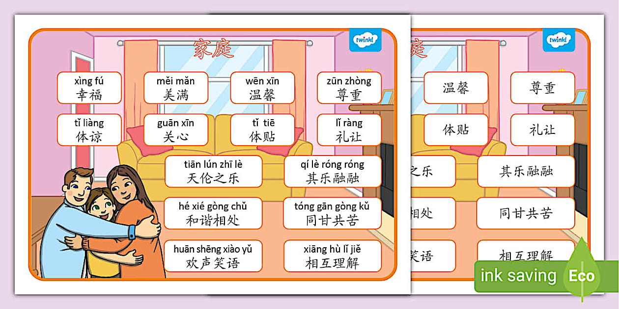 描述家庭 词汇毯 (teacher made) - Twinkl