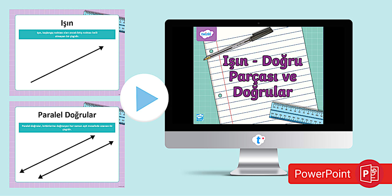 Işın - Doğru Parçası ve Doğrular | PowerPoint - Twinkl