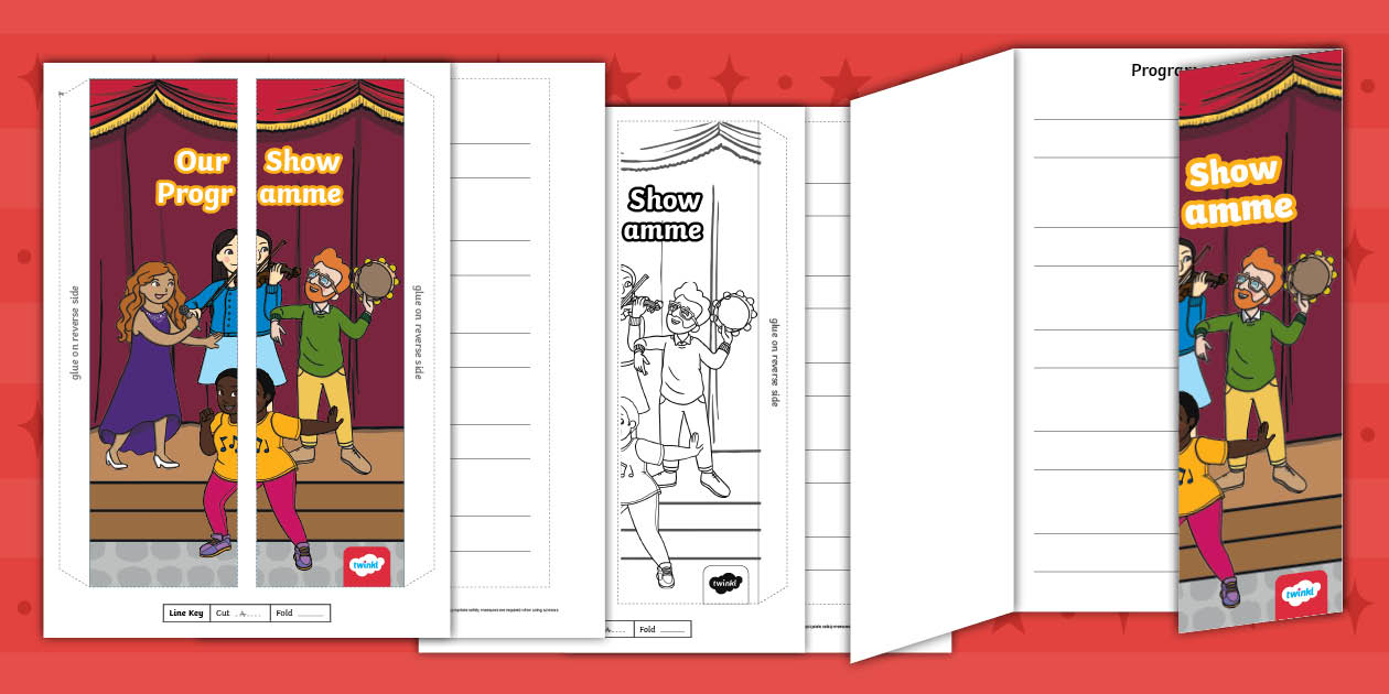 KS1 Our Show Programme Folding Writing Template Twinkl