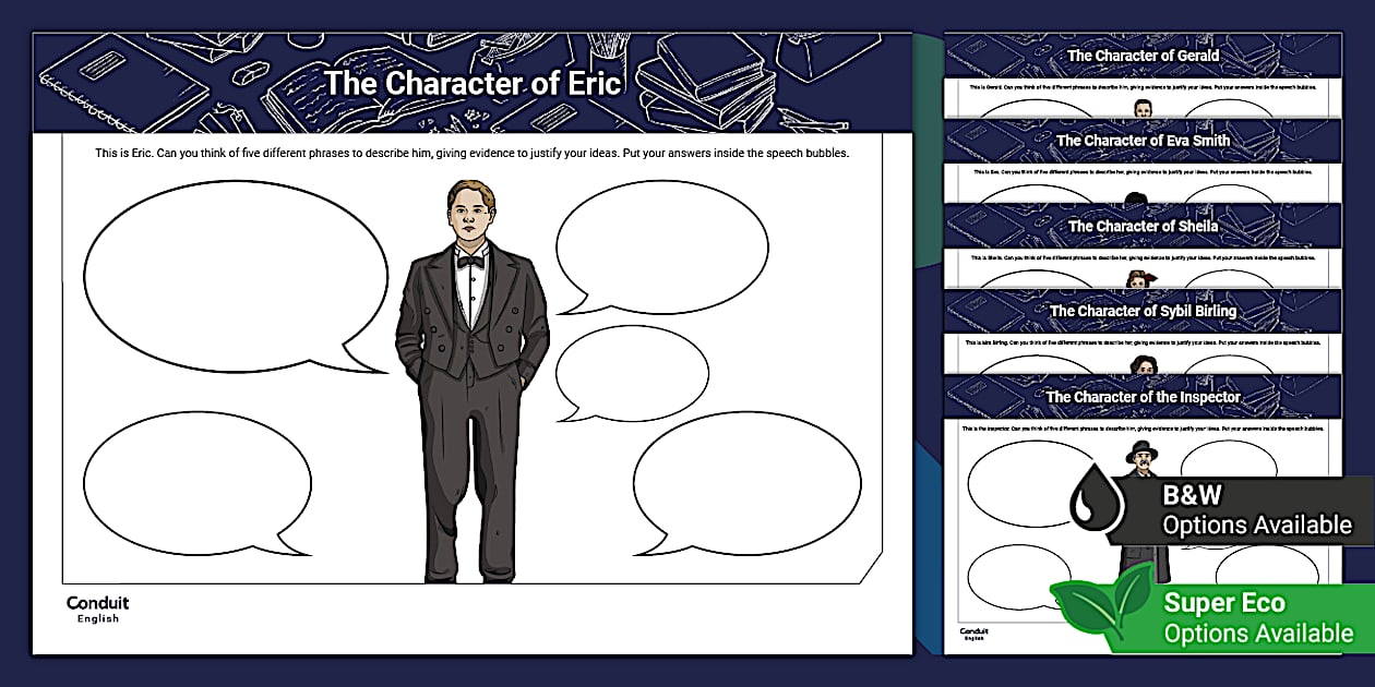 An Inspector Calls: Character Description Worksheets