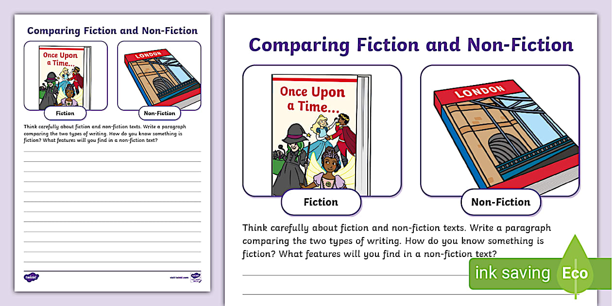 Comparing Fiction and NonFiction Worksheet Twinkl