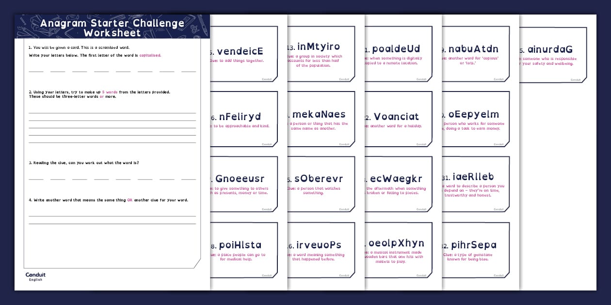 BGE Anagram Starter Challenge (teacher made) - Twinkl
