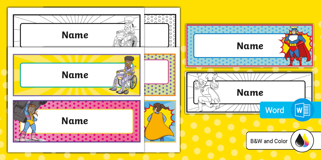 Editable Superhero Name Templates (teacher made) Twinkl