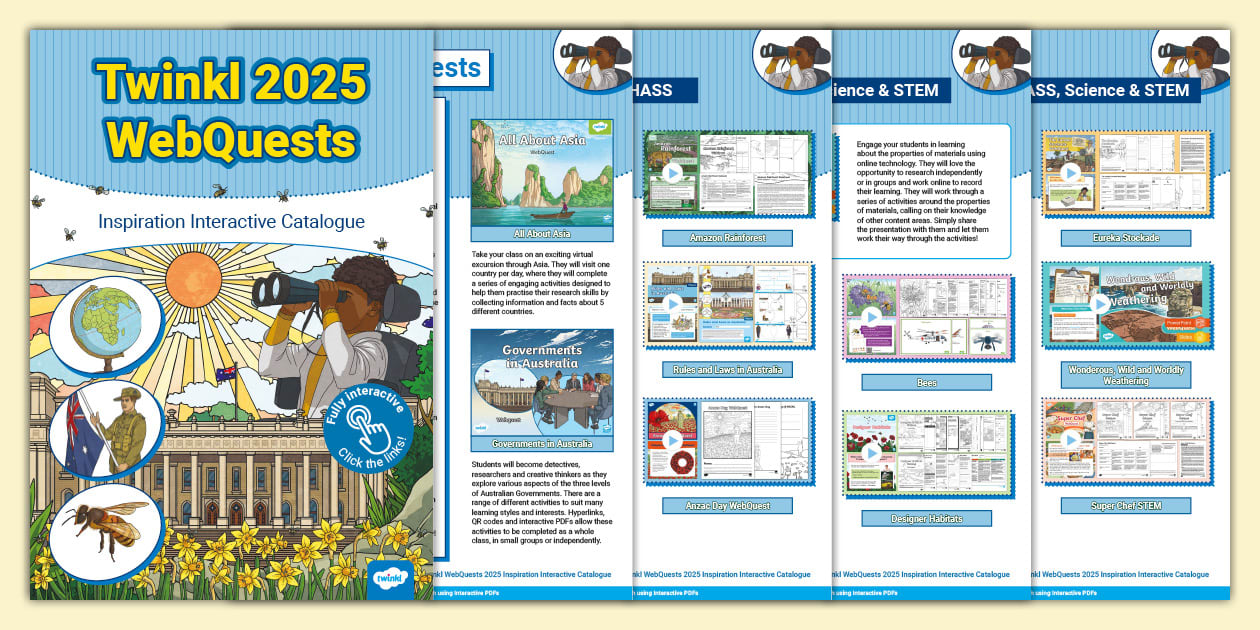 Twinkl WebQuests 2025 Inspiration Interactive Catalogue