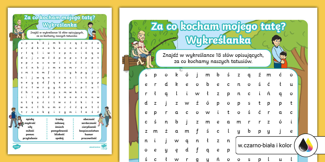 Za Co Kocham Polskę Zadanie Domowe Za co kocham mojego tatę?| Wykreślanka (Teacher-Made)