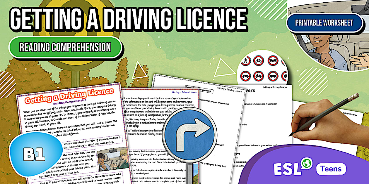 ESL Getting a Driving Licence Reading Comprehension [Teens, B1]