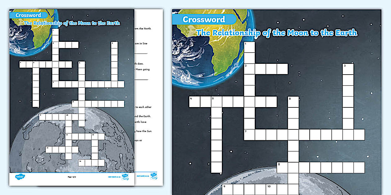 The Relationship of the Moon to the Earth Crossword Twinkl