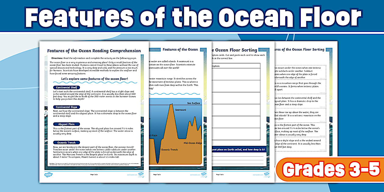 Features of the Ocean Floor Reading Comprehension