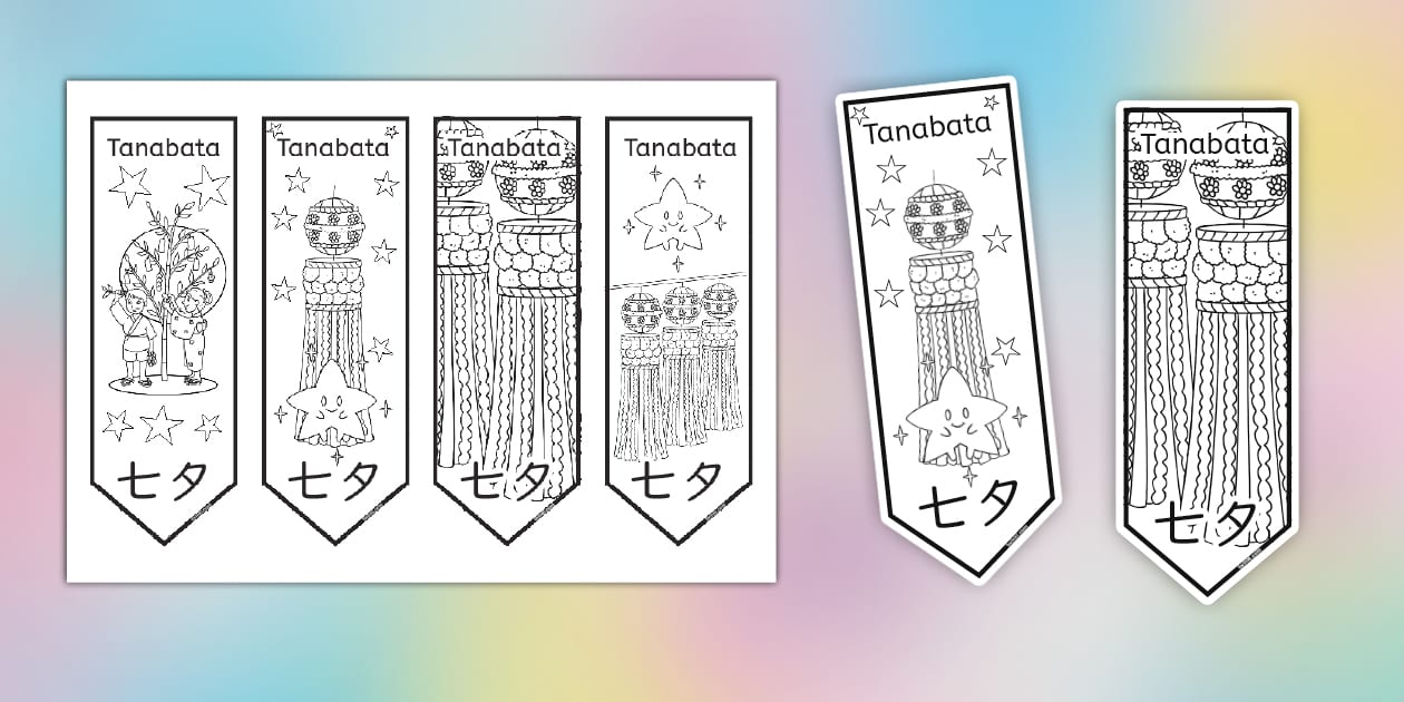Tanabata coloring bookmarks twinkl tanabata twinkl
