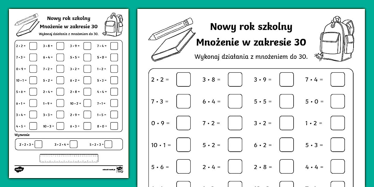 Nowy Rok Szkolny Mno enie Do 30 Karta Pracy Twinkl nowy-rok-szkolny-mno-enie-do-30-karta-pracy-twinkl