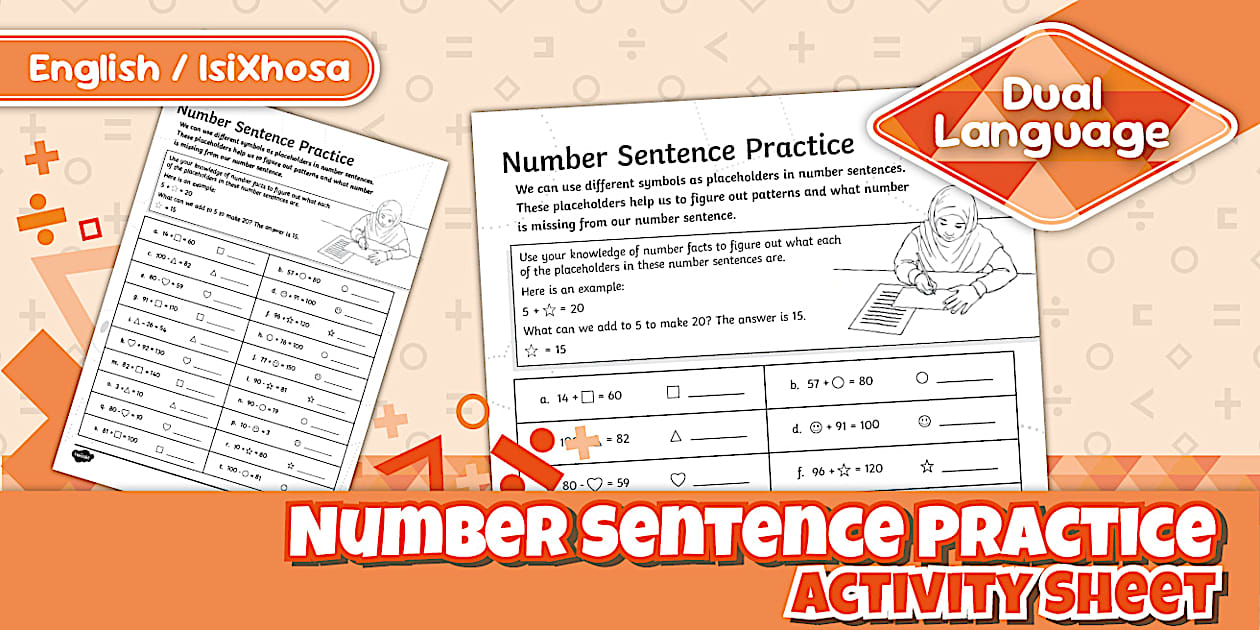 Grade 4 Maths Term 4 - Number Sentence Practice Activity Sheet: