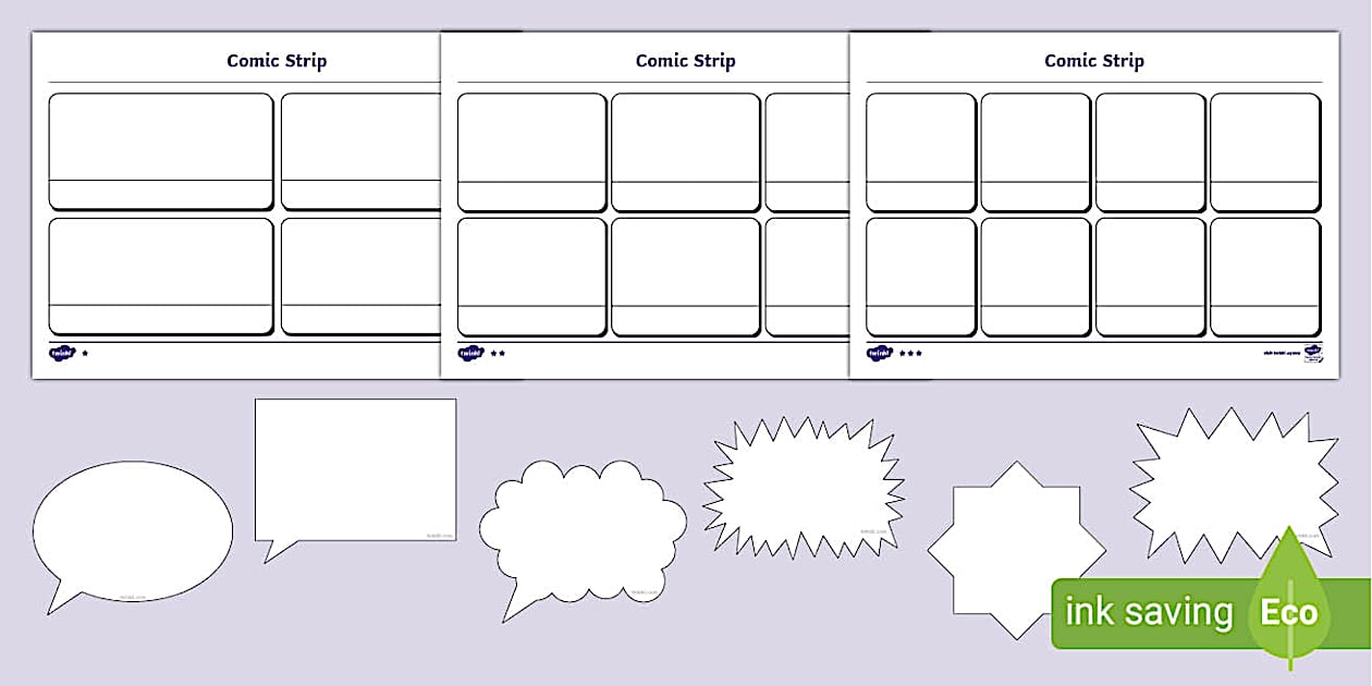 Differentiated Blank Comic Strip Template (teacher made)