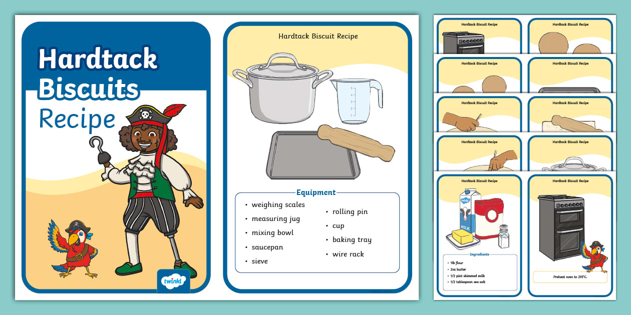 Pirate Themed Hardtack Recipe Sheets (teacher made) - Twinkl