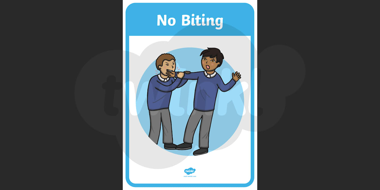 no biting sign printable