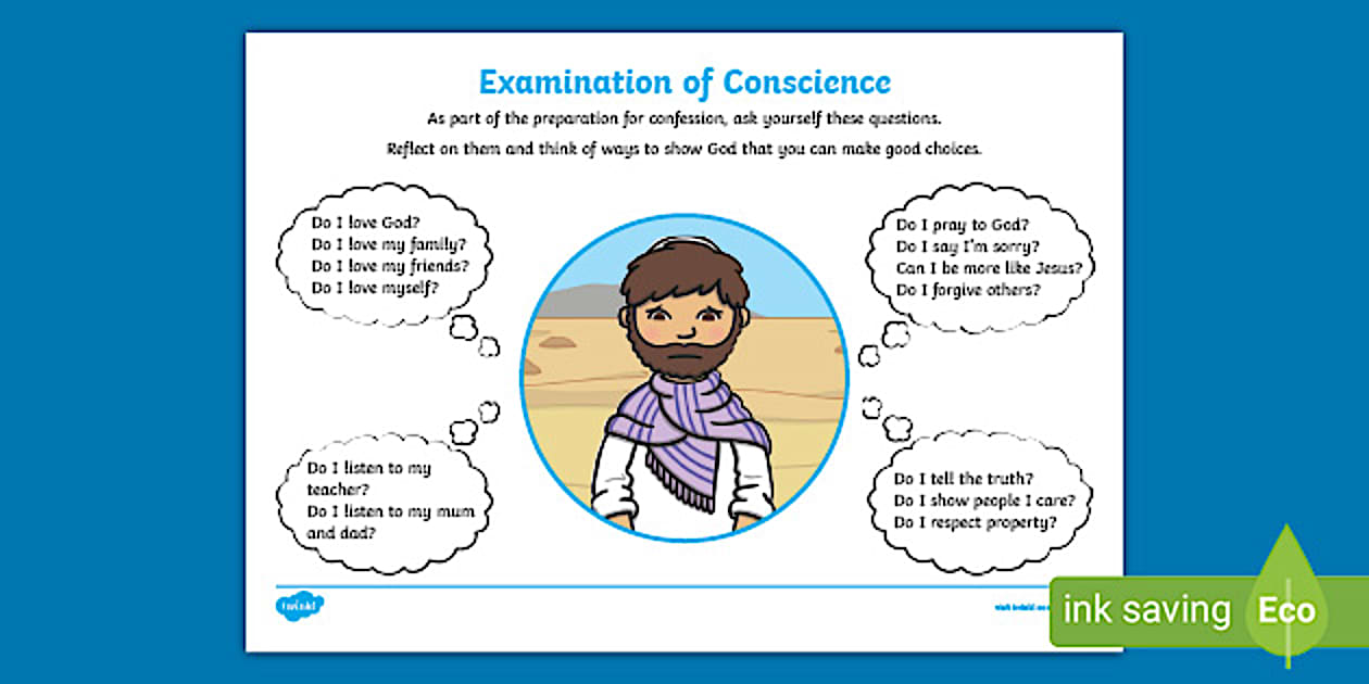 Examination of Conscience A4 Display Poster (teacher made)