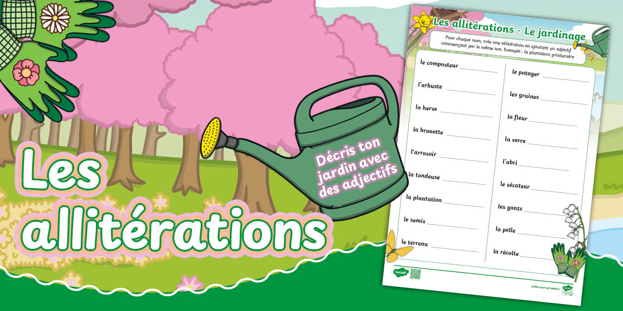 Fiche d'activité : Les allitérations - Le jardinage