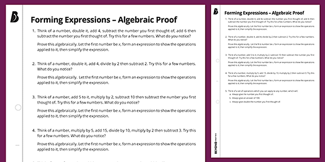 👉 Forming Expressions - Algebraic Proof | KS3 Maths | Beyond