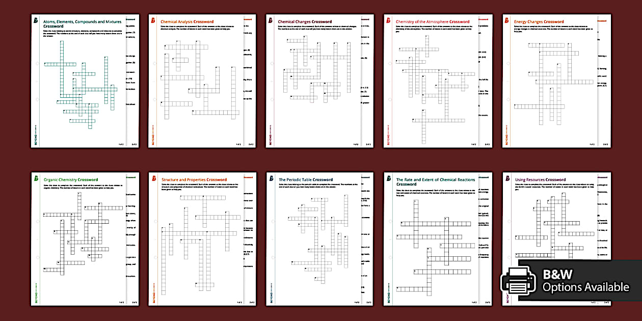 GCSE Chemistry Combined Science Crossword Pack Beyond