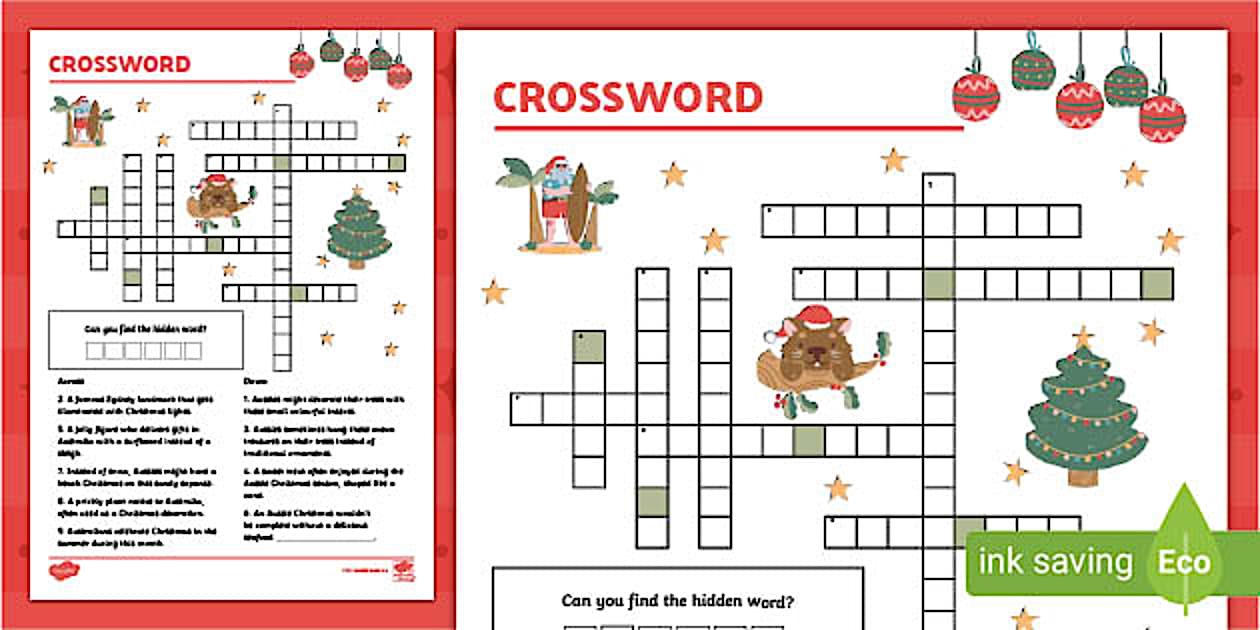 Aussie Christmas Crossword (l #39 enseignant a fait) Twinkl