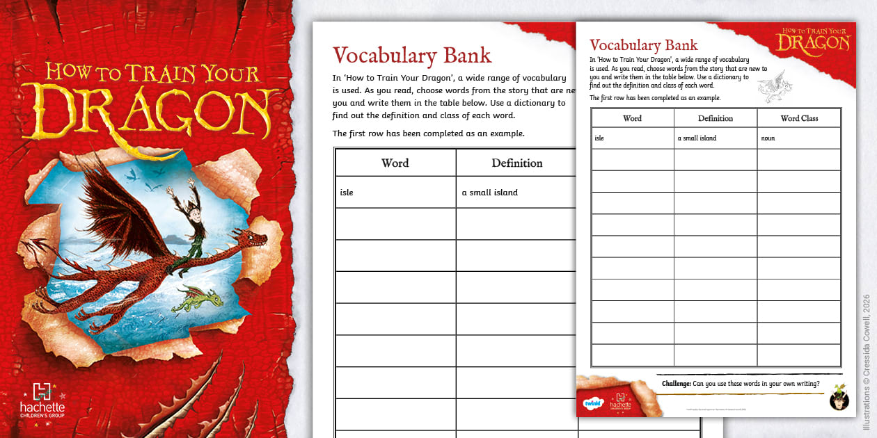 How To Train Your Dragon: Vocabulary Bank Activity
