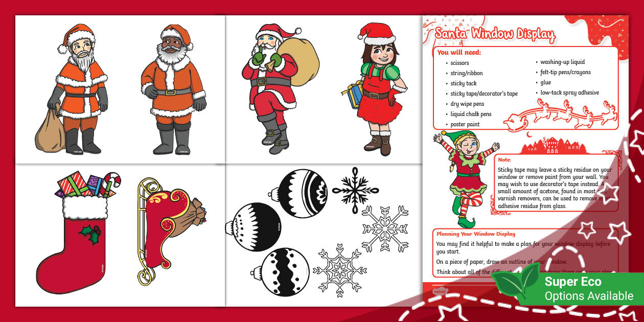 Santa Window Display (teacher made) - Twinkl