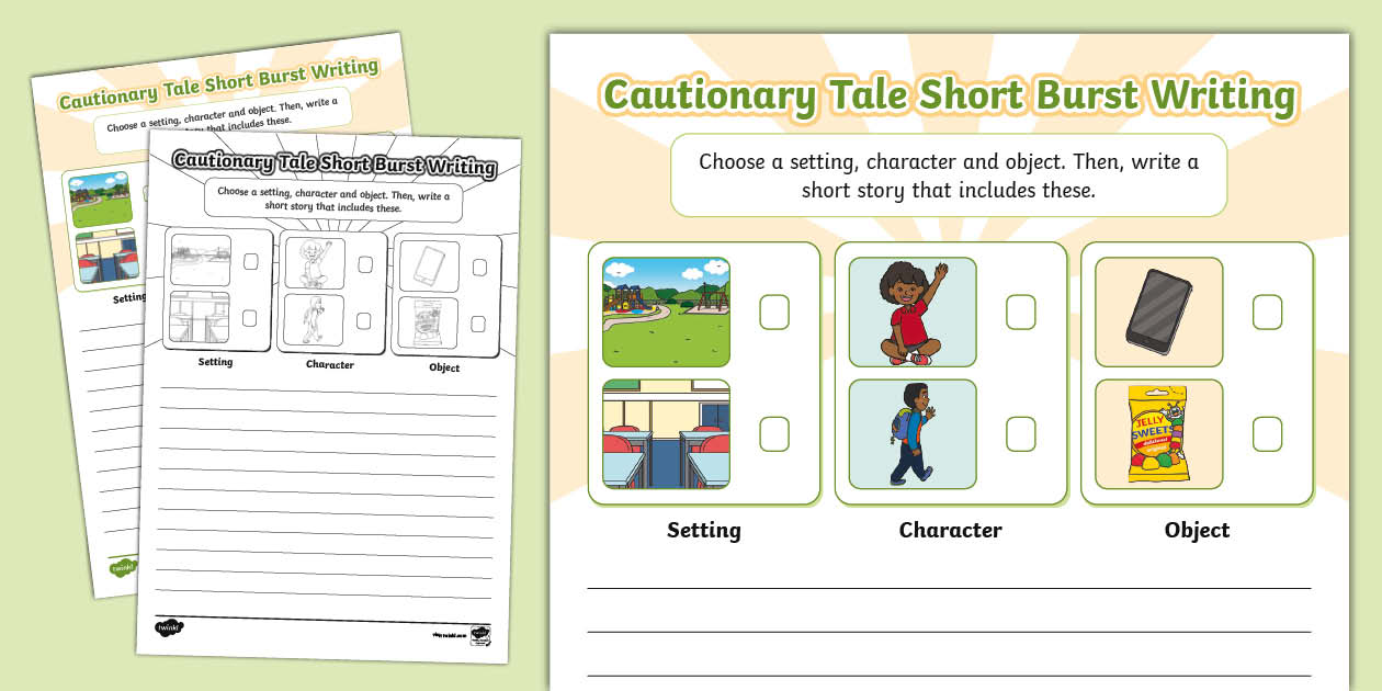 KS1 Cautionary Tale Short Burst Writing (teacher made)
