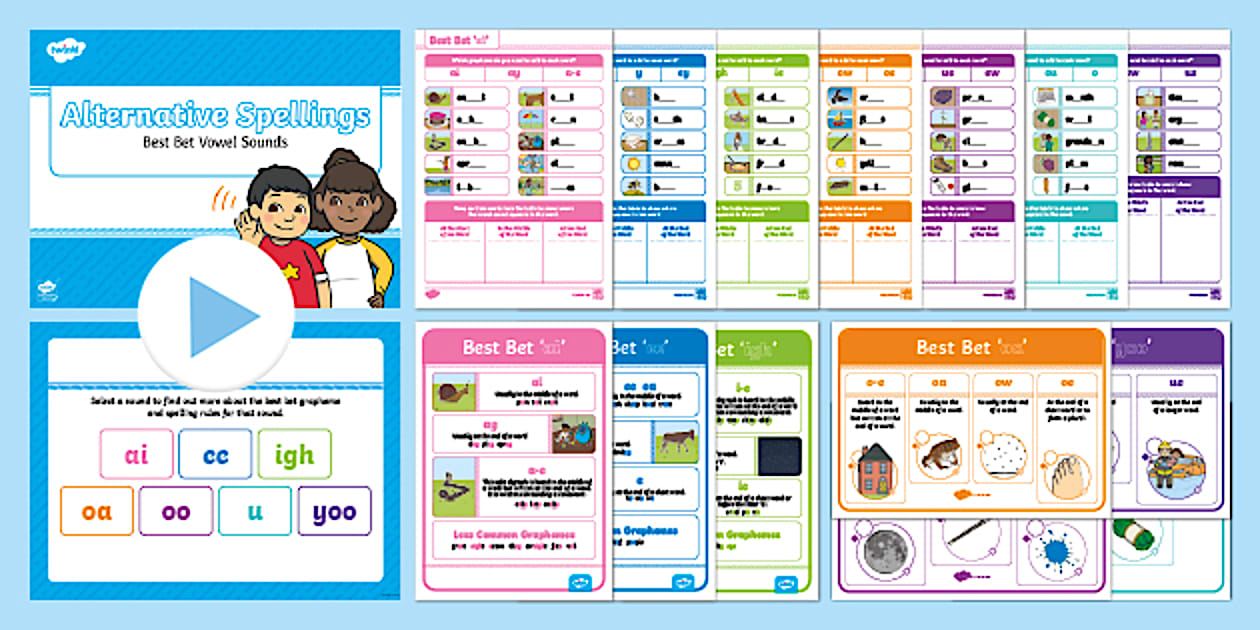 Phase 5 Alternative Spellings: Best Bet Vowel Sounds Resource Pack