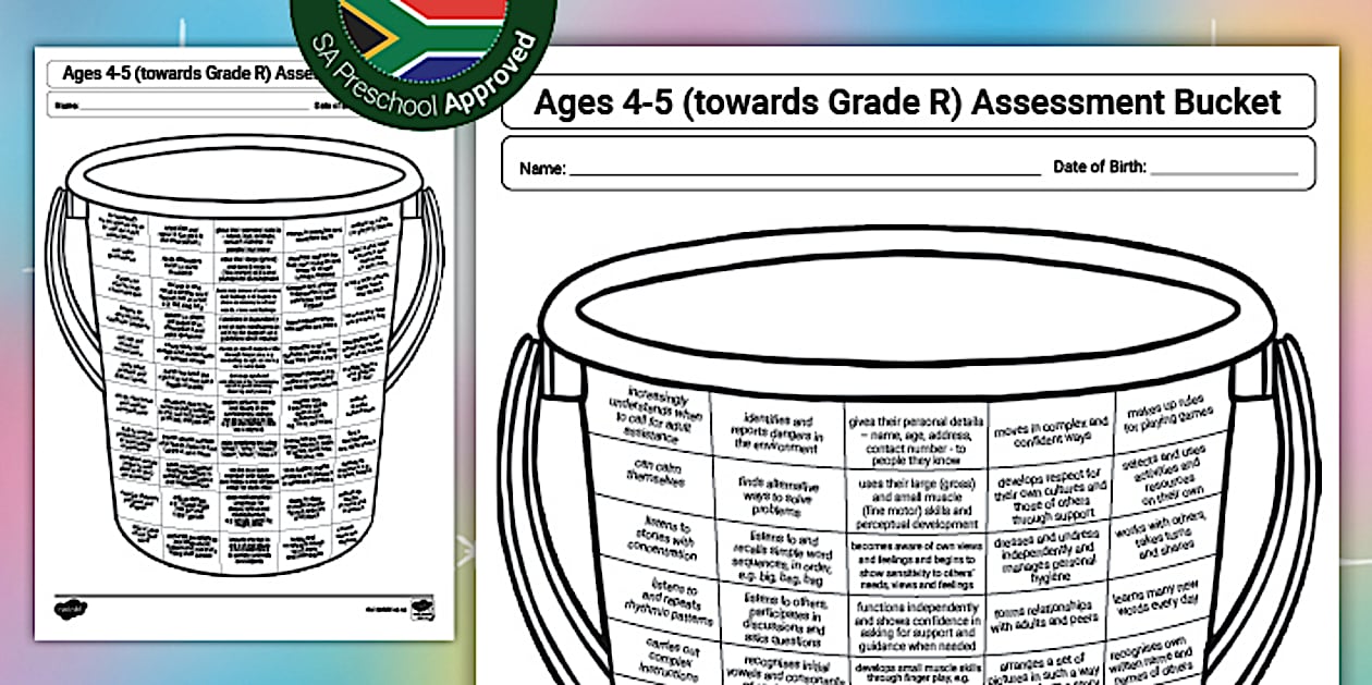 Ages 4-5 (towards Grade R) Assessment Bucket