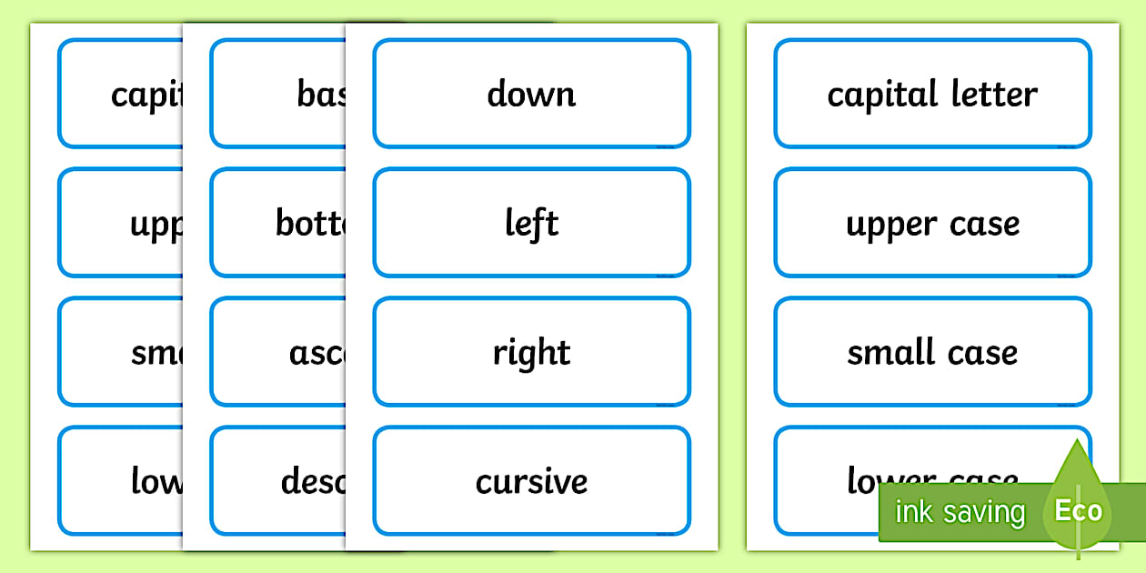 Handwriting Word Cards