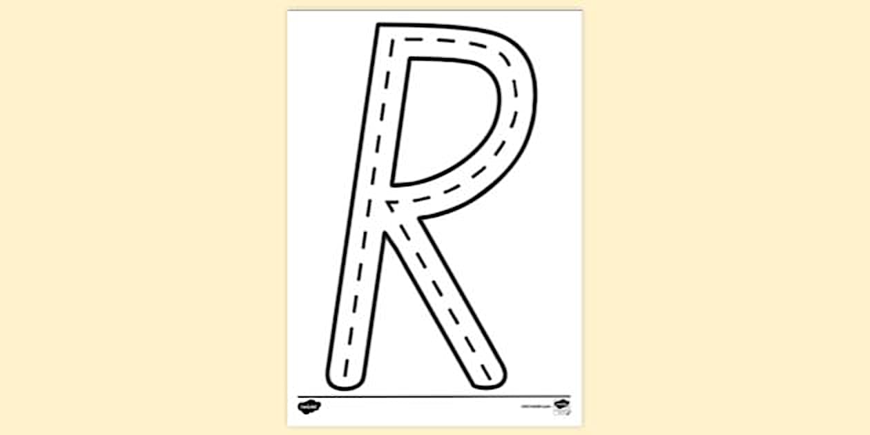 NZ Capital R Road Lettering Colouring | Colouring Sheets