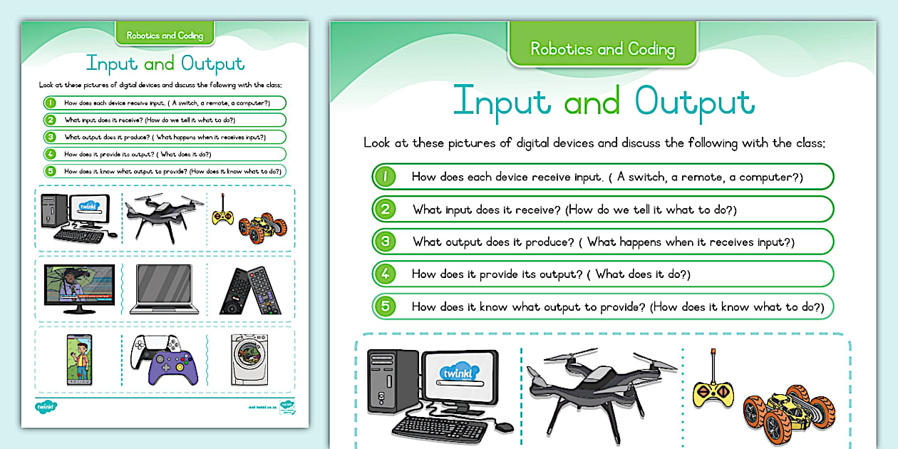 Grade R - Digital Concepts Worksheet: Input and Output