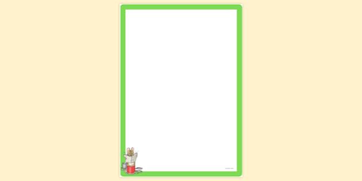 Simple Blank Mouse Sat On a Cotton Reel Page Border