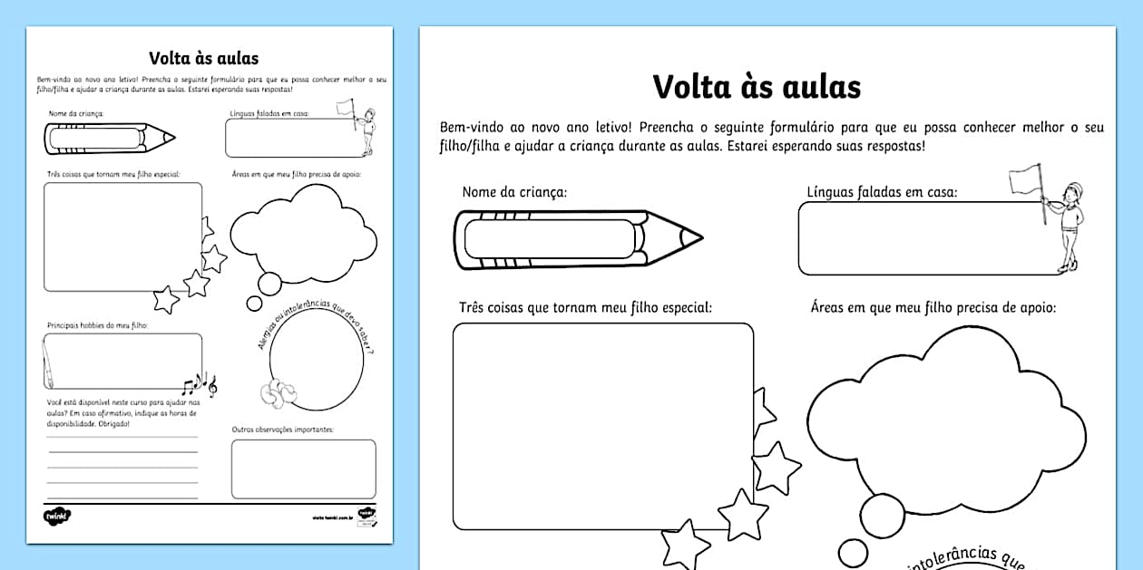 Volta às aulas - Questionário para as famílias - Twinkl