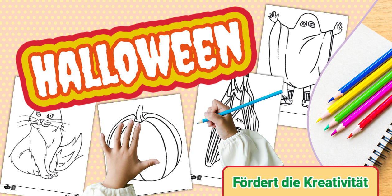 Halloween - Einfache Ausmalbilder für Kleinkinder
