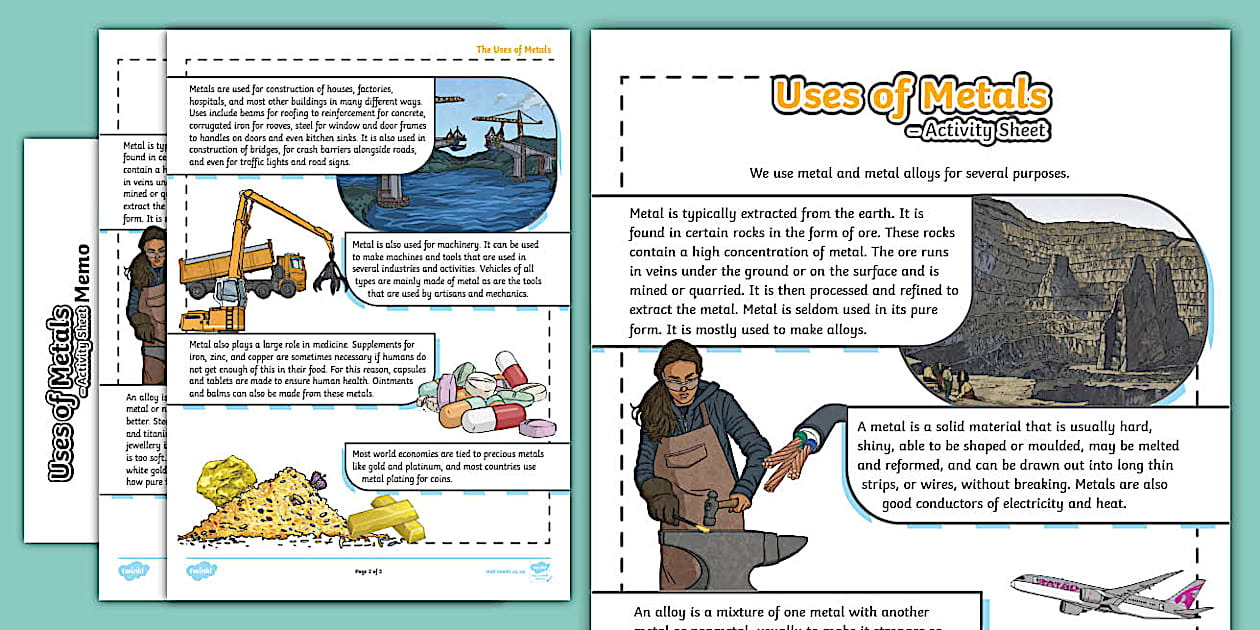 The Uses of Metal Activity sheet