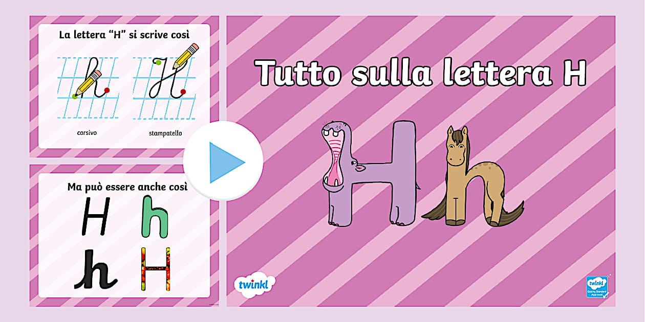 la lettera h classe prima
