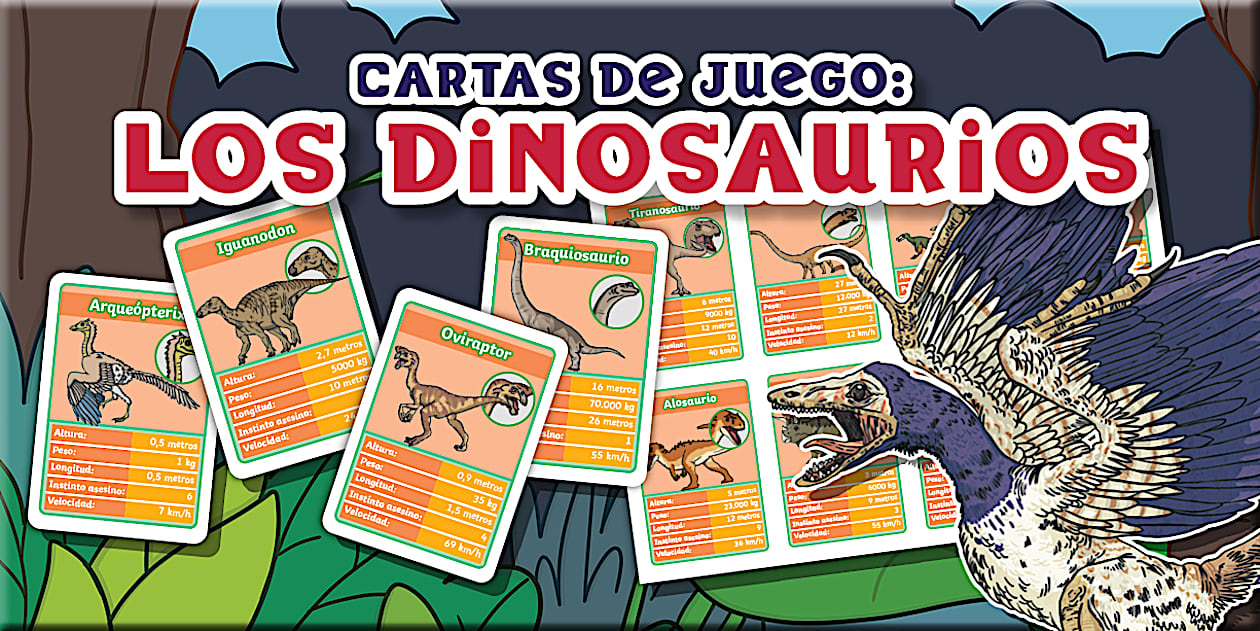 Baraja De 52 Cartas De Dinosaurios + Comodines – HPC Juego De Naipes Ilustrados