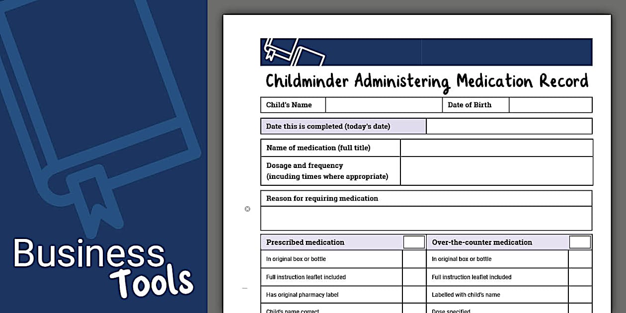 Medicine Record Form