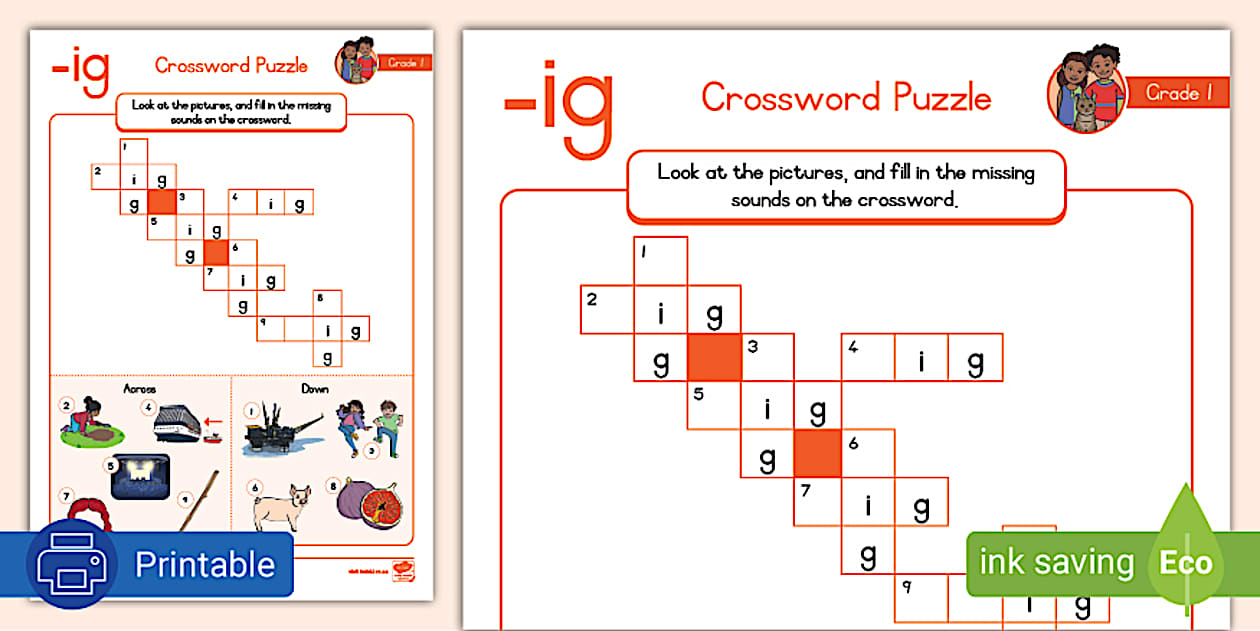Grade 1 Crossword Puzzle ig