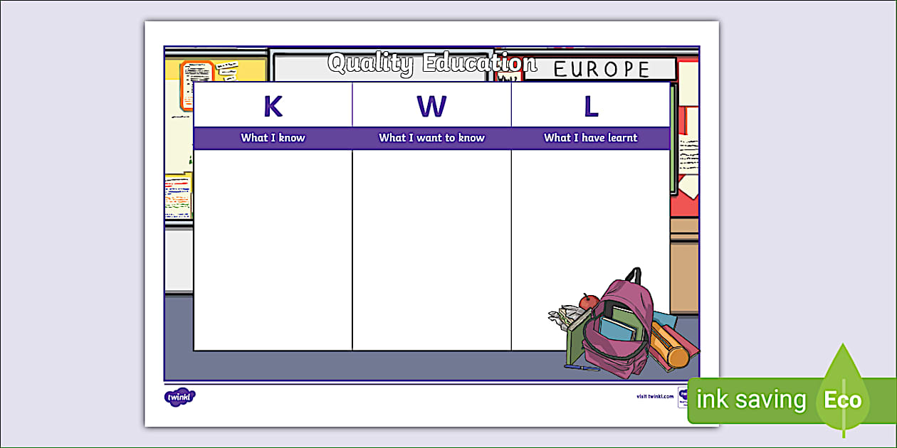 Global Goals: Quality Education KWL Grid