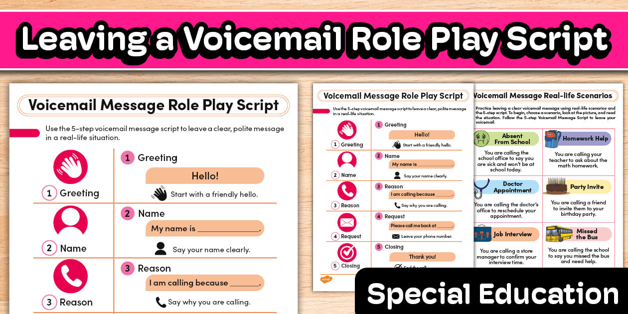 Leaving a Voicemail Message Role-Play Script