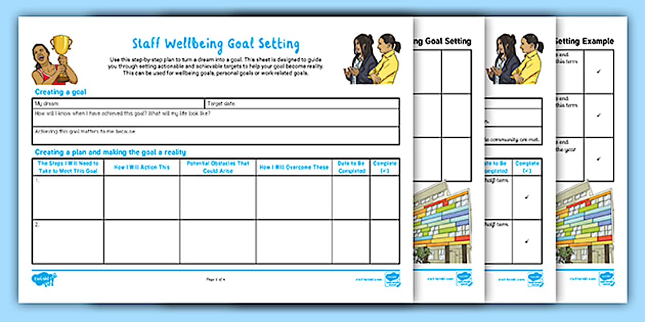 Set The Example Goal Setting for Staff Wellbeing Template Plan and Example