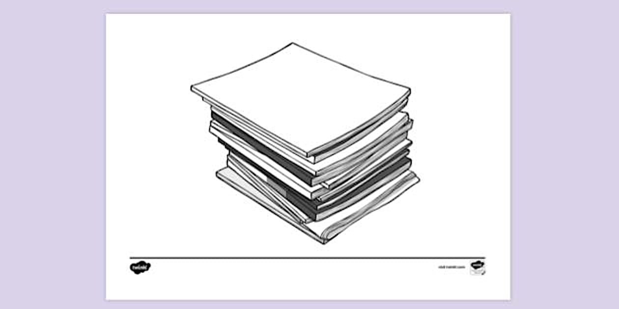 Stack of Magazines Colouring Sheet | Colouring Sheets