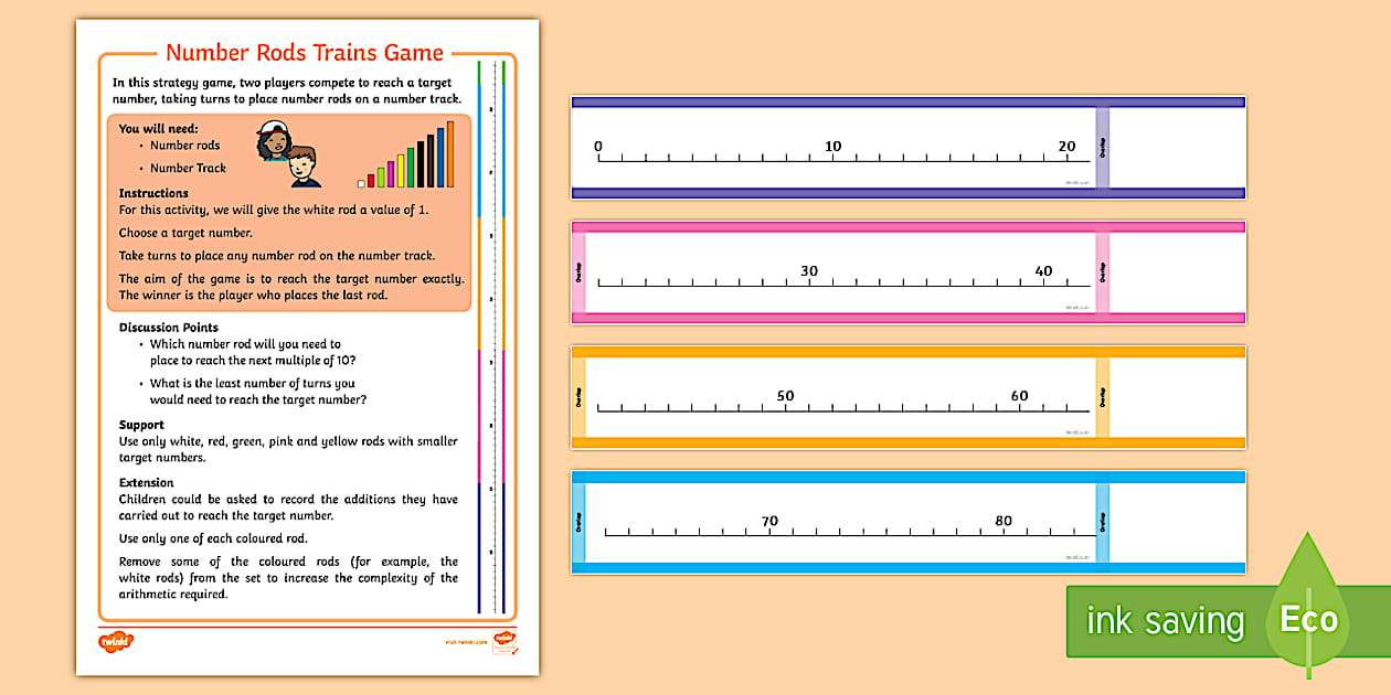 KS1 Number Rods Trains Game - Twinkl