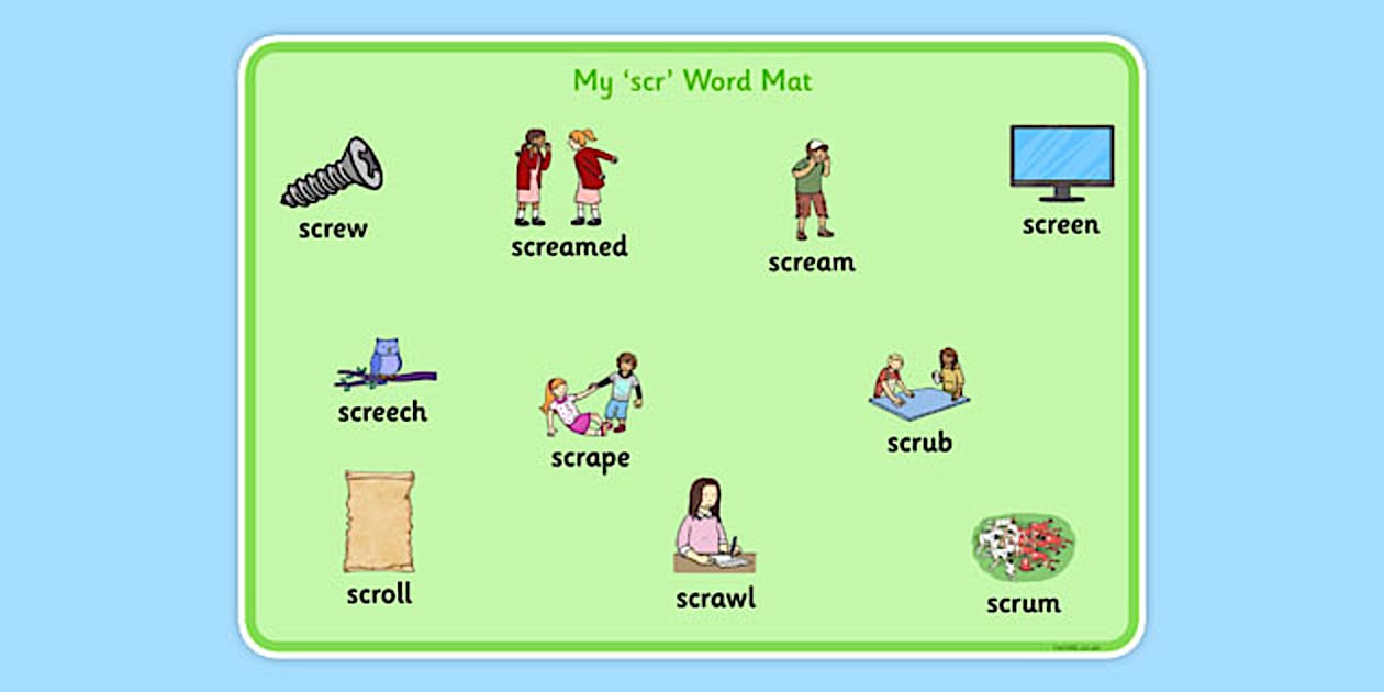 Cursive SCR Word Mat (teacher made) - Twinkl