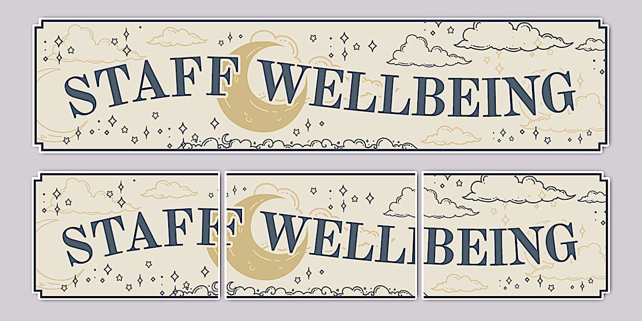 Celestial Themed Staff Wellbeing Display Banner Twinkl